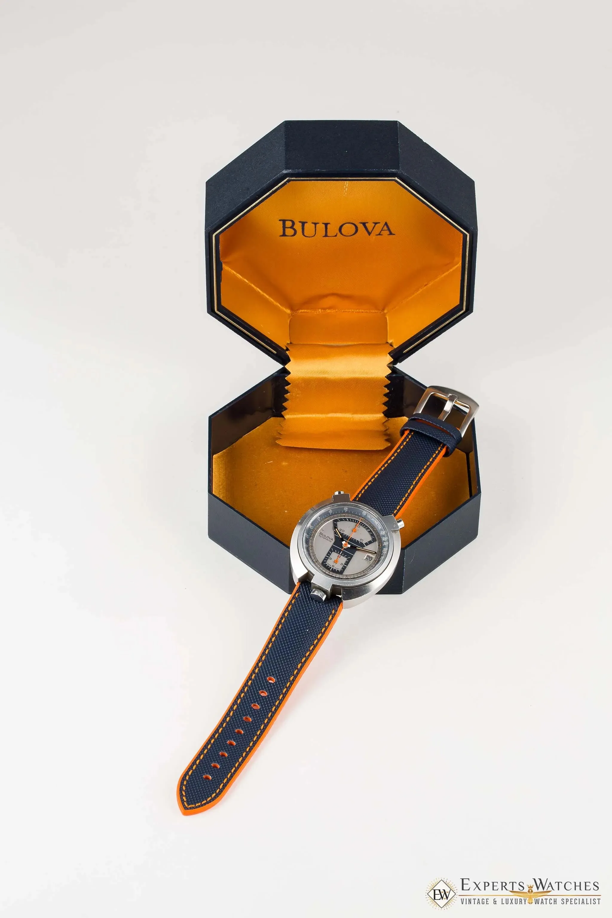 Serviced BULOVA BULLHEAD Parking Meter Chronograph Automatic Cal 12 1973 Watch