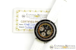 Serviced Vintage 1970's Nivada Panda Tropical Chronograph Super Diver Valjoux 72