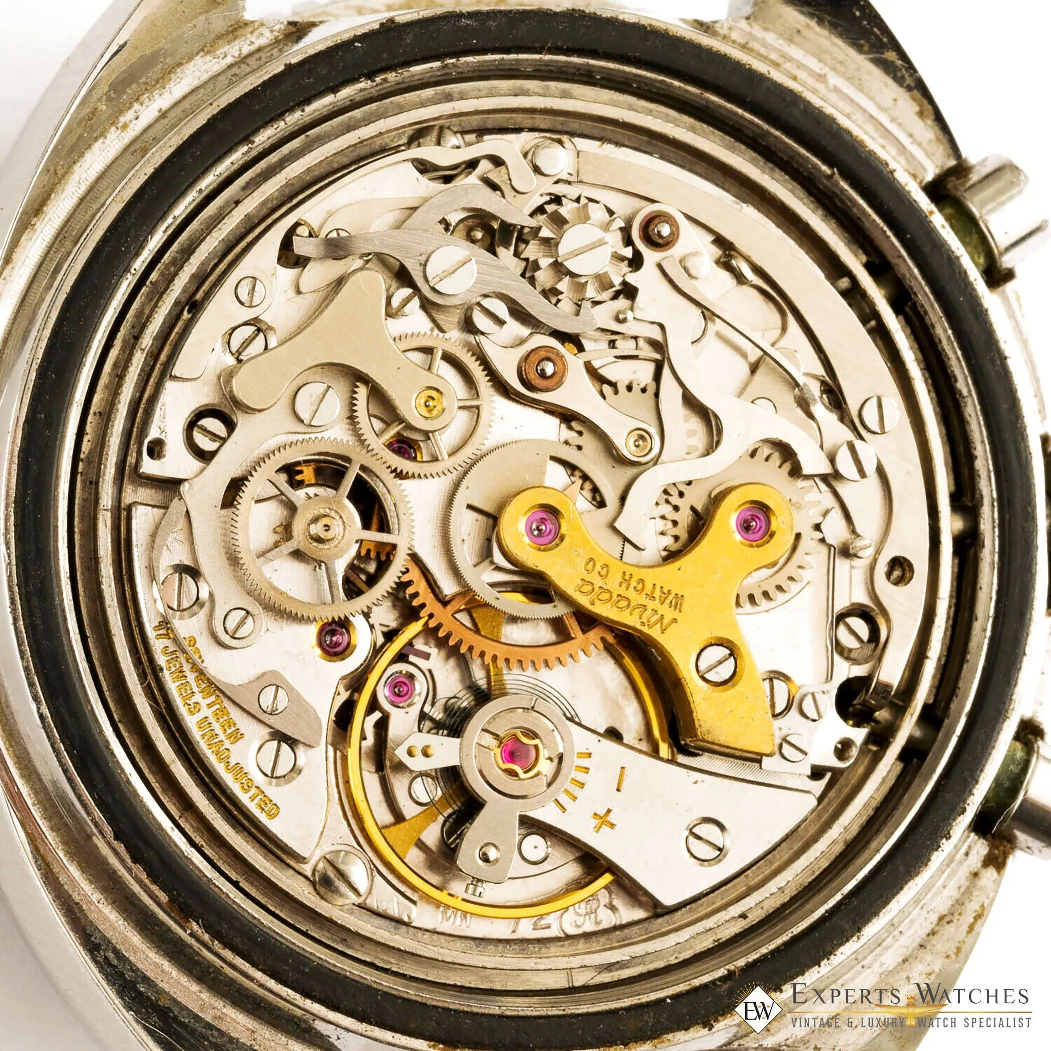 Serviced Vintage 1970's Nivada Panda Tropical Chronograph Super Diver Valjoux 72