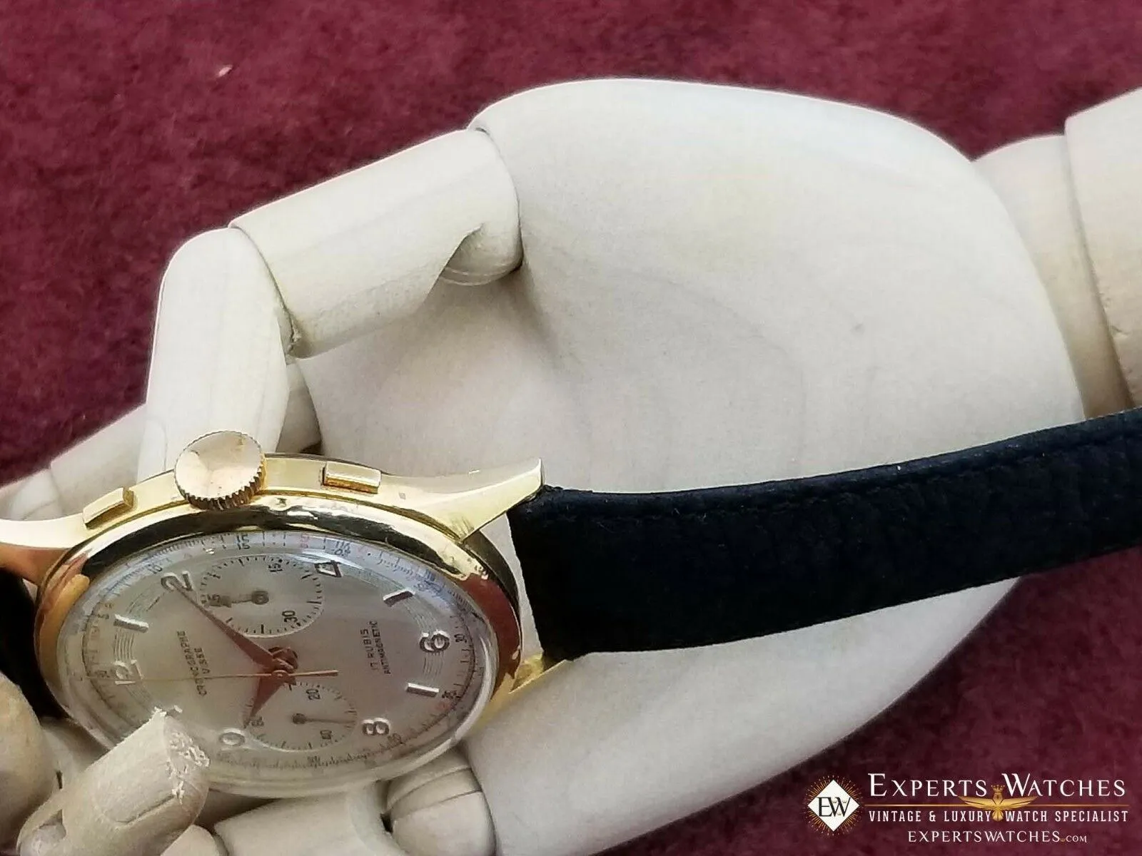Serviced Vintage Cronographe Suisse Chronograph 18K Gold Landeron 248 Watch