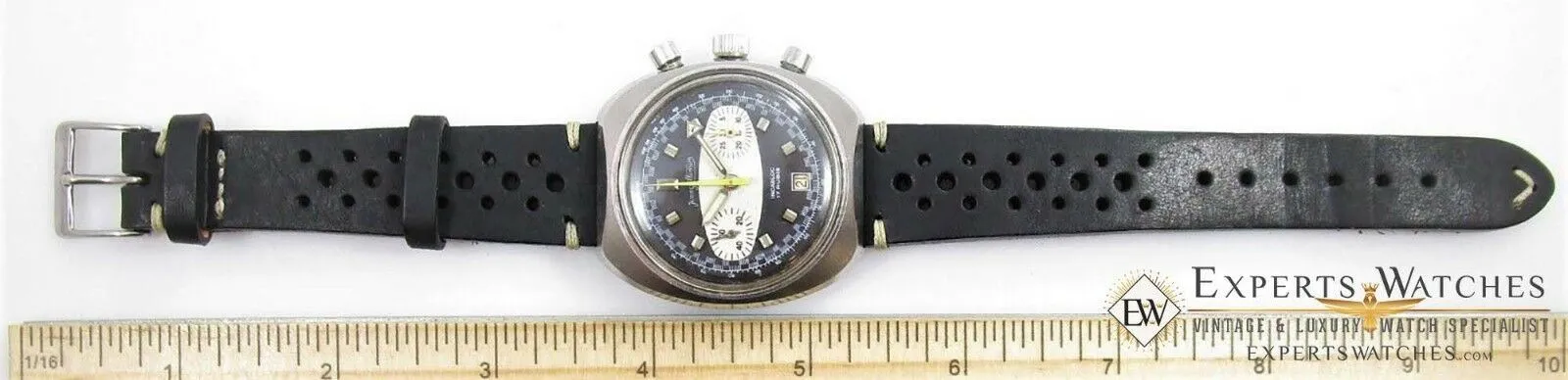 Serviced Vintage Jean Guillemin Chronograph Surfboard Watch Valjoux 7734 Panda