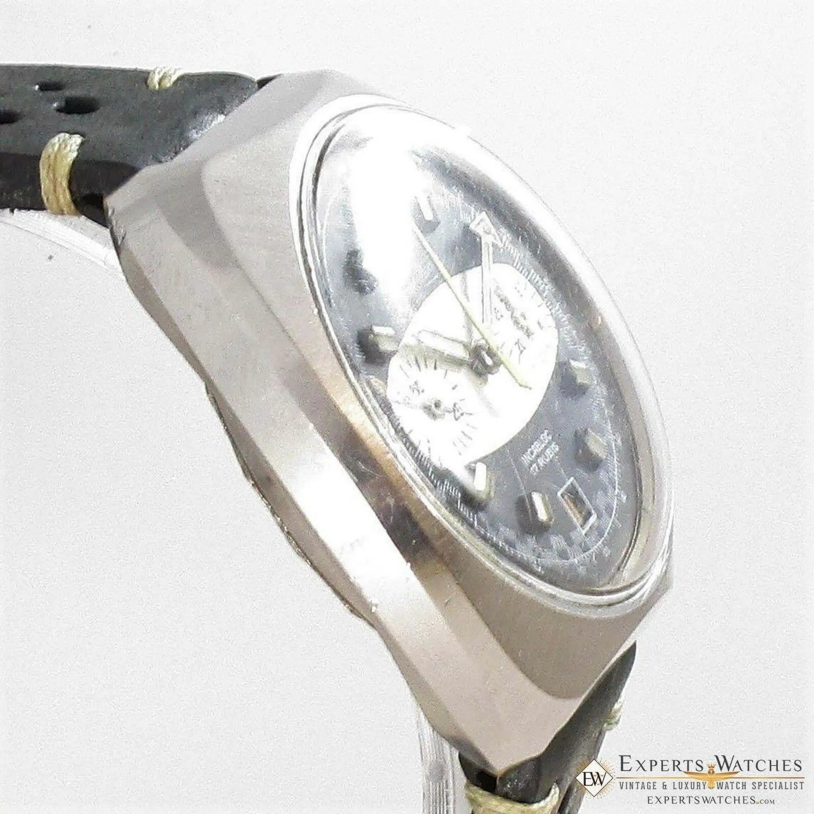 Serviced Vintage Jean Guillemin Chronograph Surfboard Watch Valjoux 7734 Panda