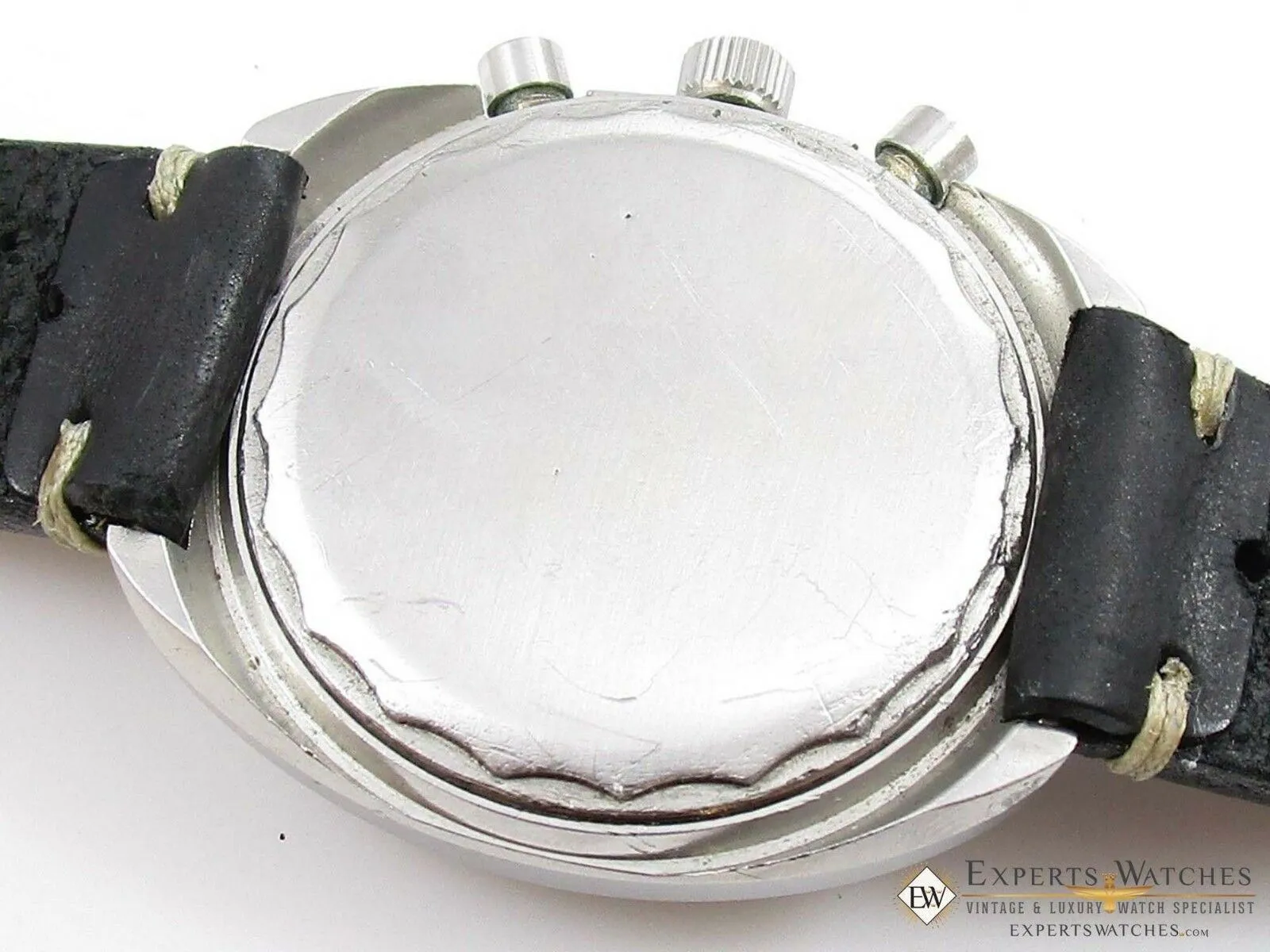 Serviced Vintage Jean Guillemin Chronograph Surfboard Watch Valjoux 7734 Panda