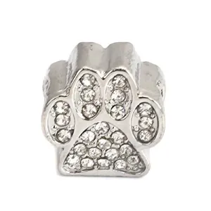 Sexy Sparkles Paw Prints Charm Spacer Bead for European Style Bracelets