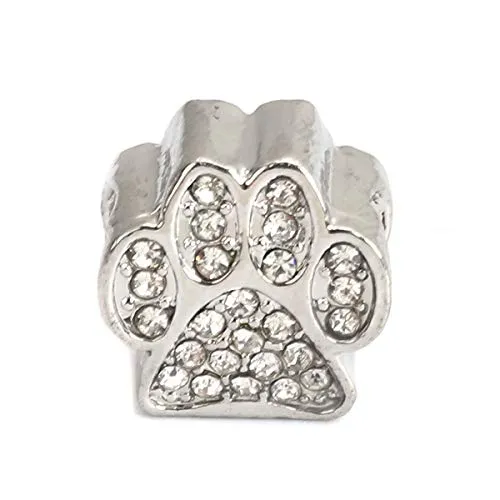 Sexy Sparkles Paw Prints Charm Spacer Bead for European Style Bracelets