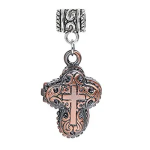 Sexy Sparkles Religious Cross Charm Spacer Dangle for European Charm Bracelets