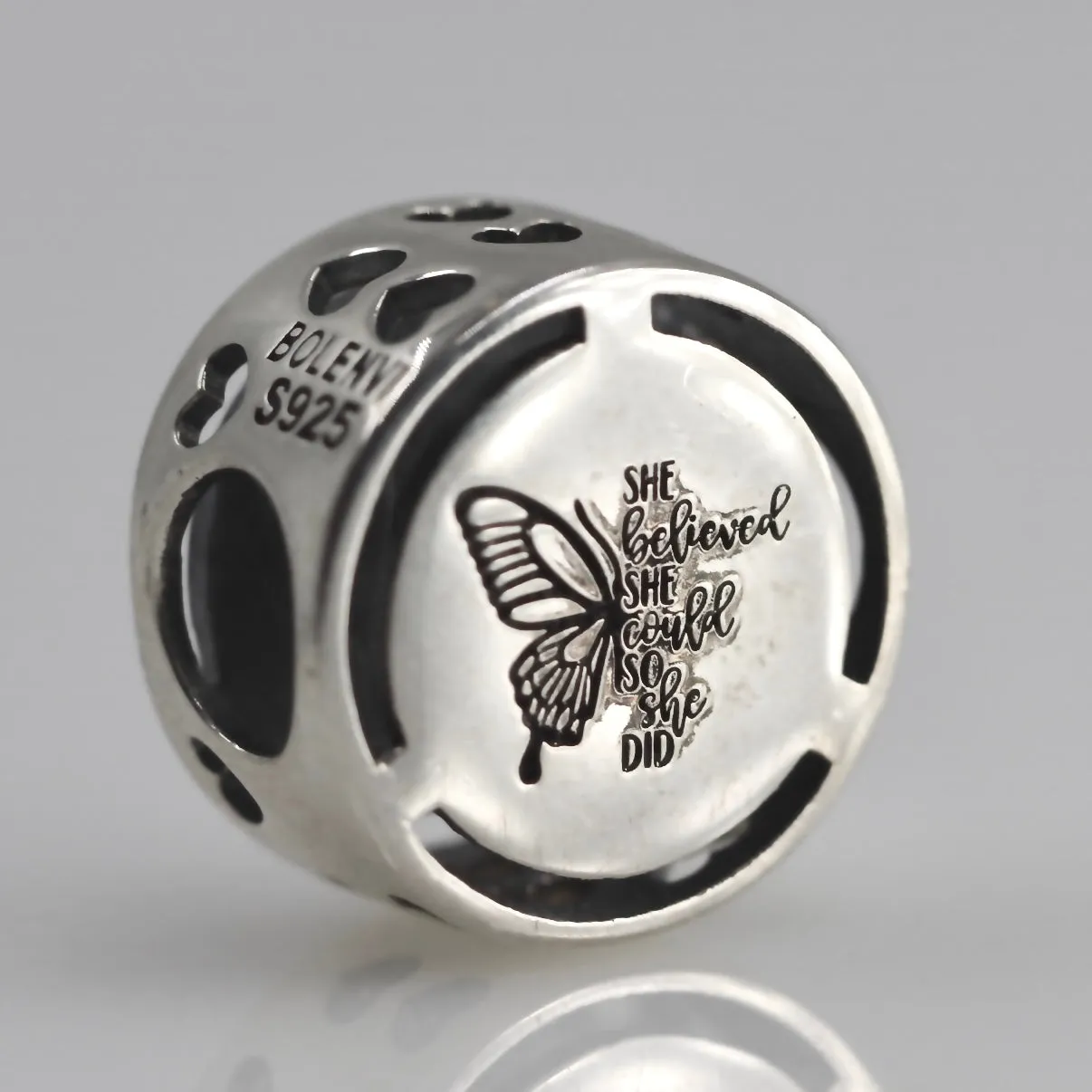 She Believed She Could, So She Did Butterfly Bead Charm