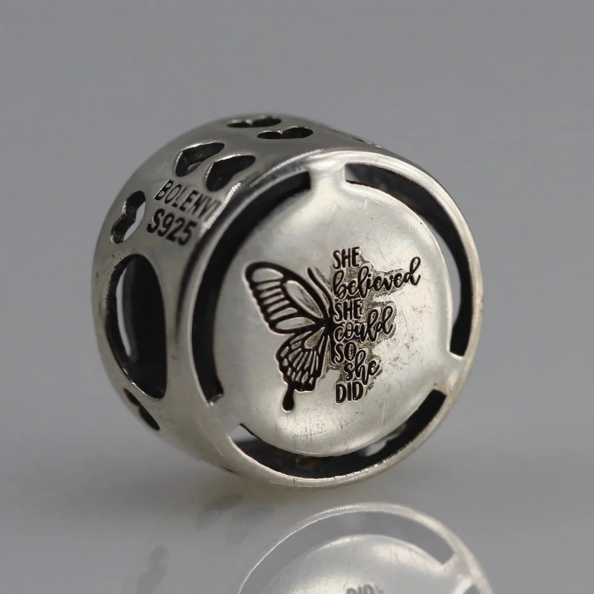 She Believed She Could, So She Did Butterfly Bead Charm