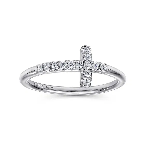 Sideways Diamond Cross Ring