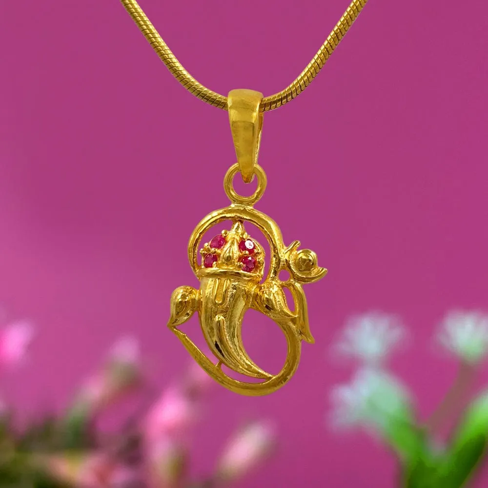 Silver Divine Ganpati Pendant and Chain