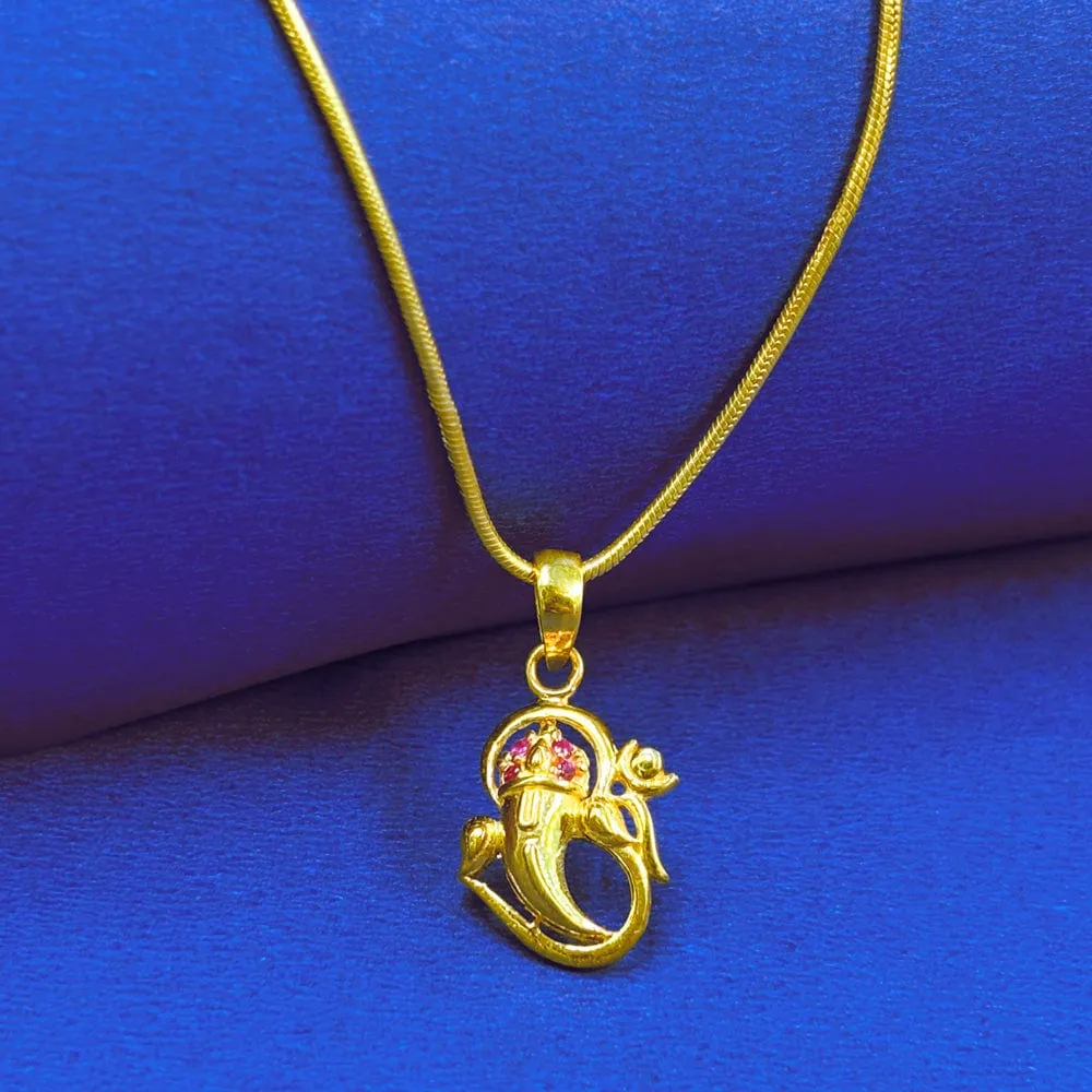Silver Divine Ganpati Pendant and Chain