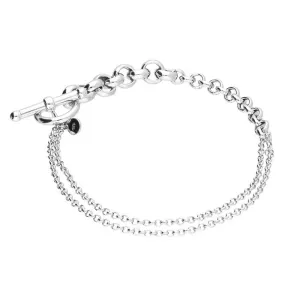 Silver Graduated Belcher T-Bar Bracelet