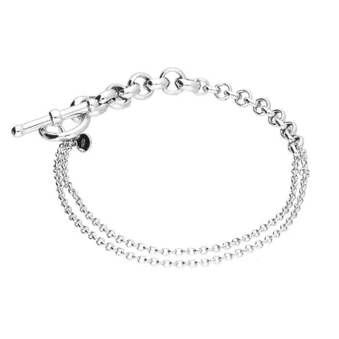 Silver Graduated Belcher T-Bar Bracelet