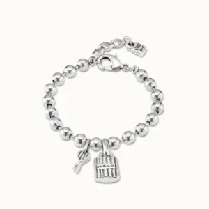 Silver key bracelet, silver