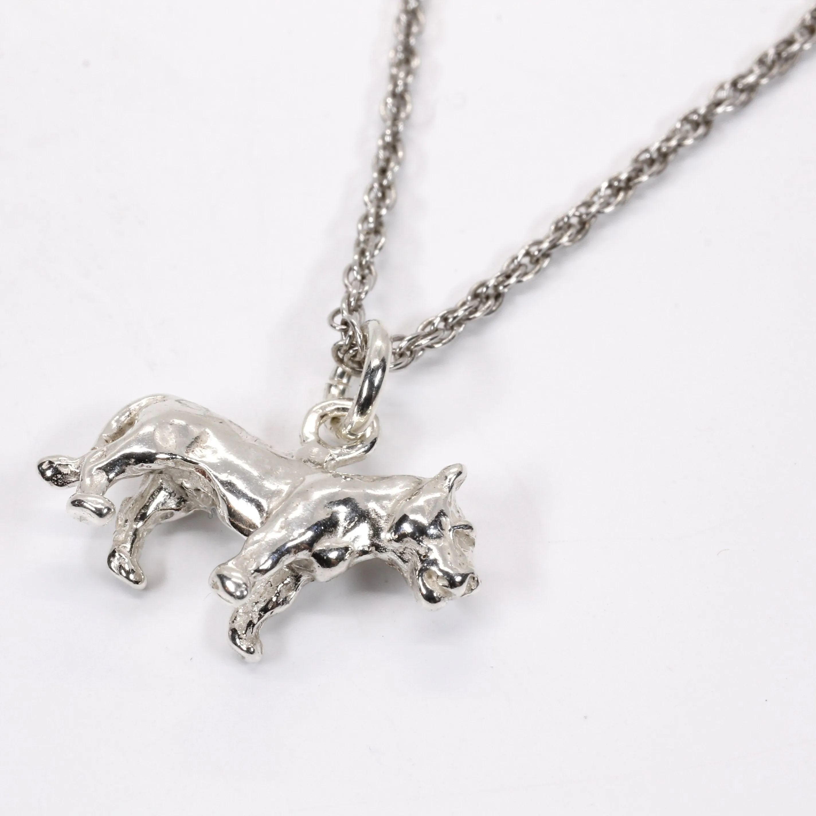 Silver Lioness Necklace for her in Solid 925 Sterling Silver