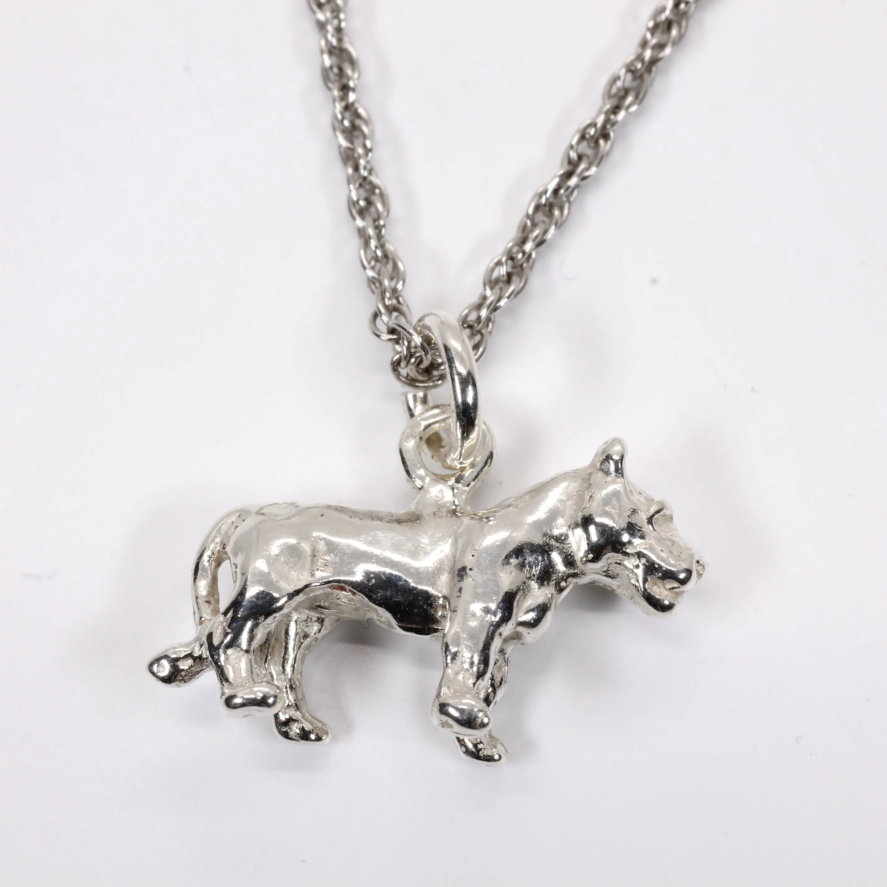 Silver Lioness Necklace for her in Solid 925 Sterling Silver