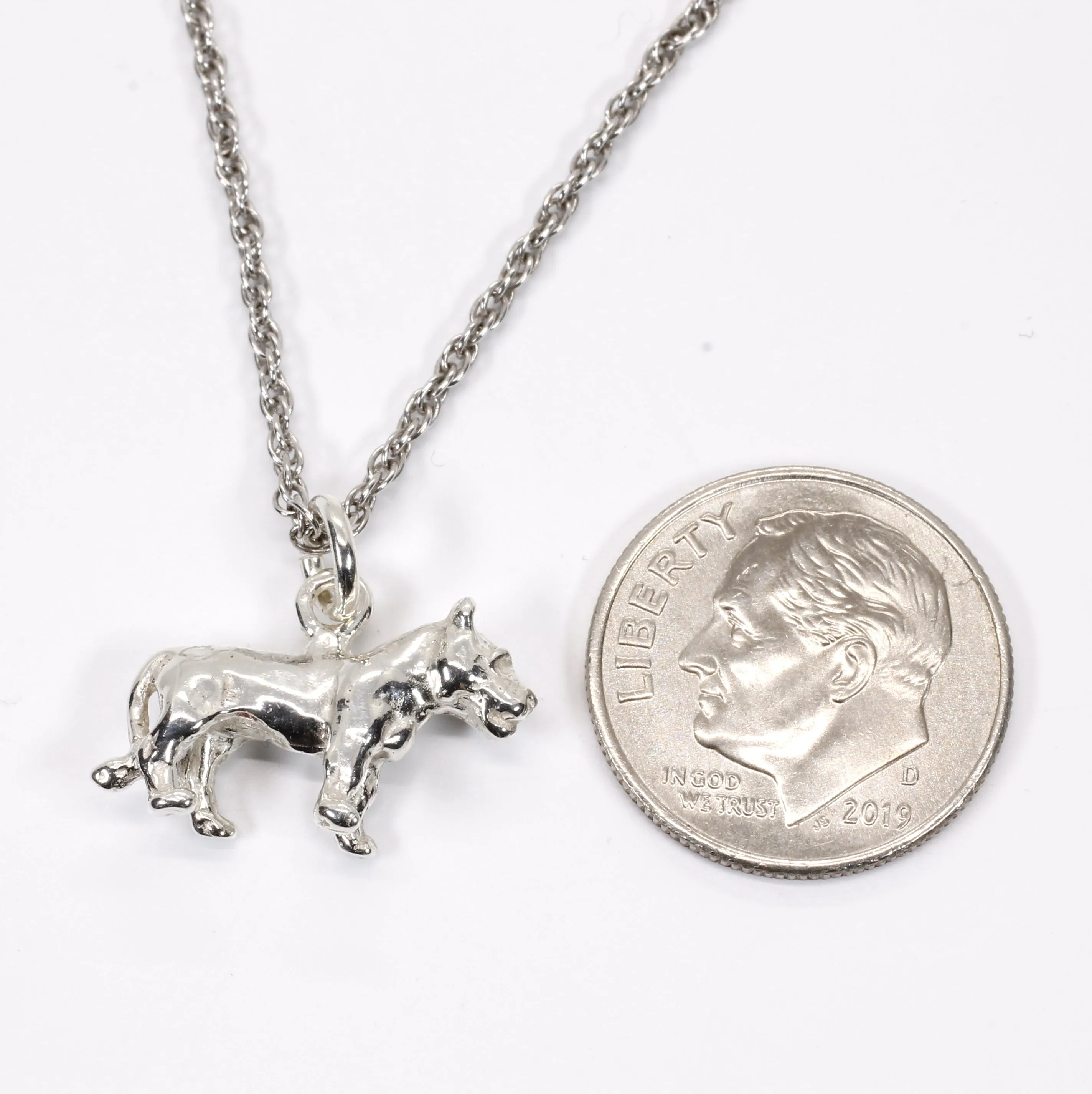 Silver Lioness Necklace for her in Solid 925 Sterling Silver