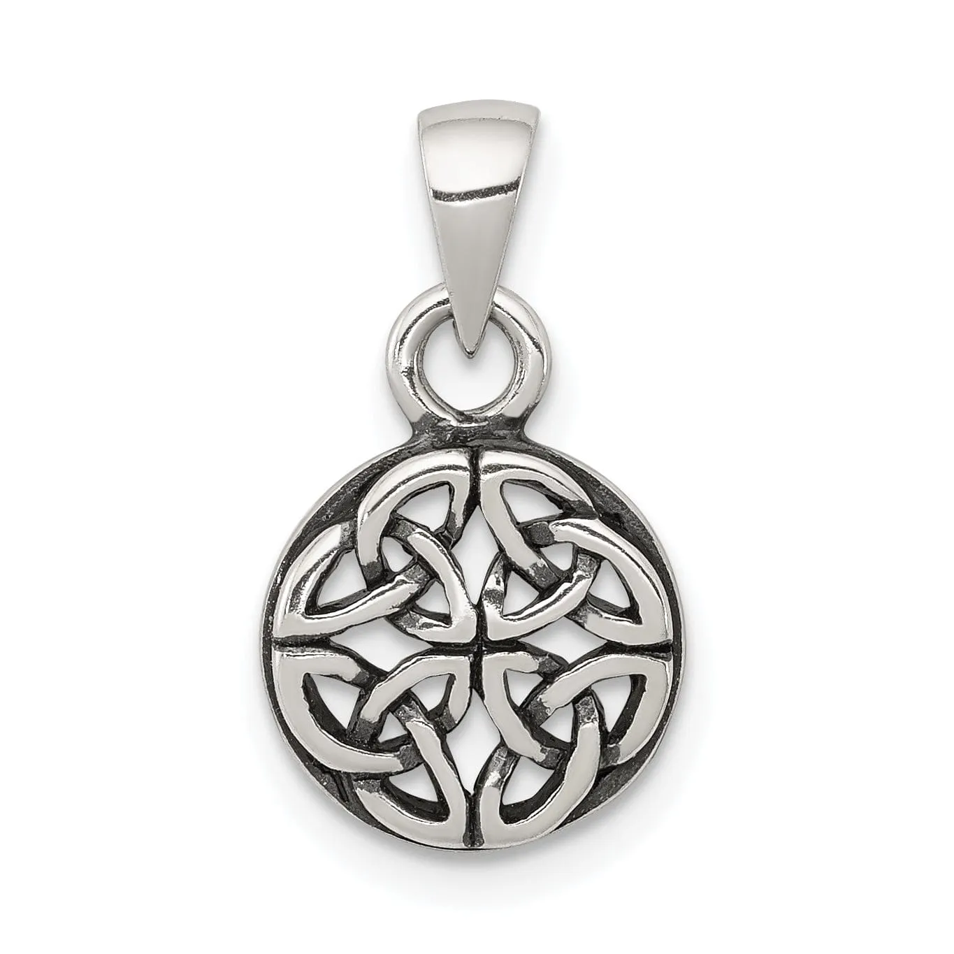 Silver Polished Antiqued Finish Celtic Charm