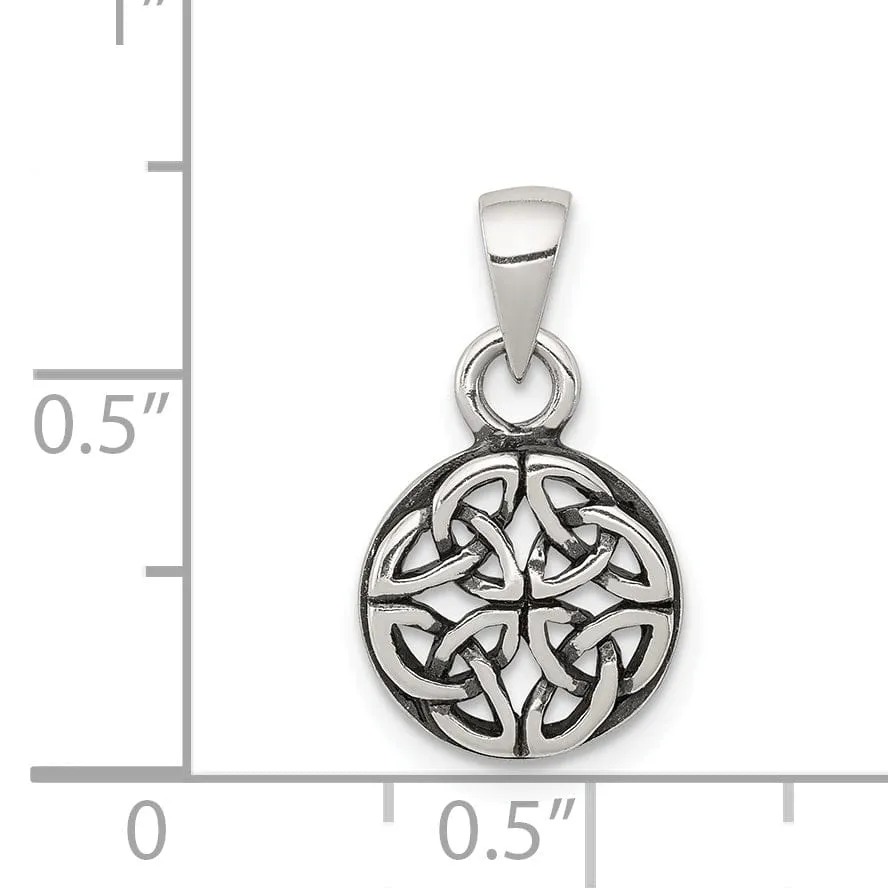 Silver Polished Antiqued Finish Celtic Charm