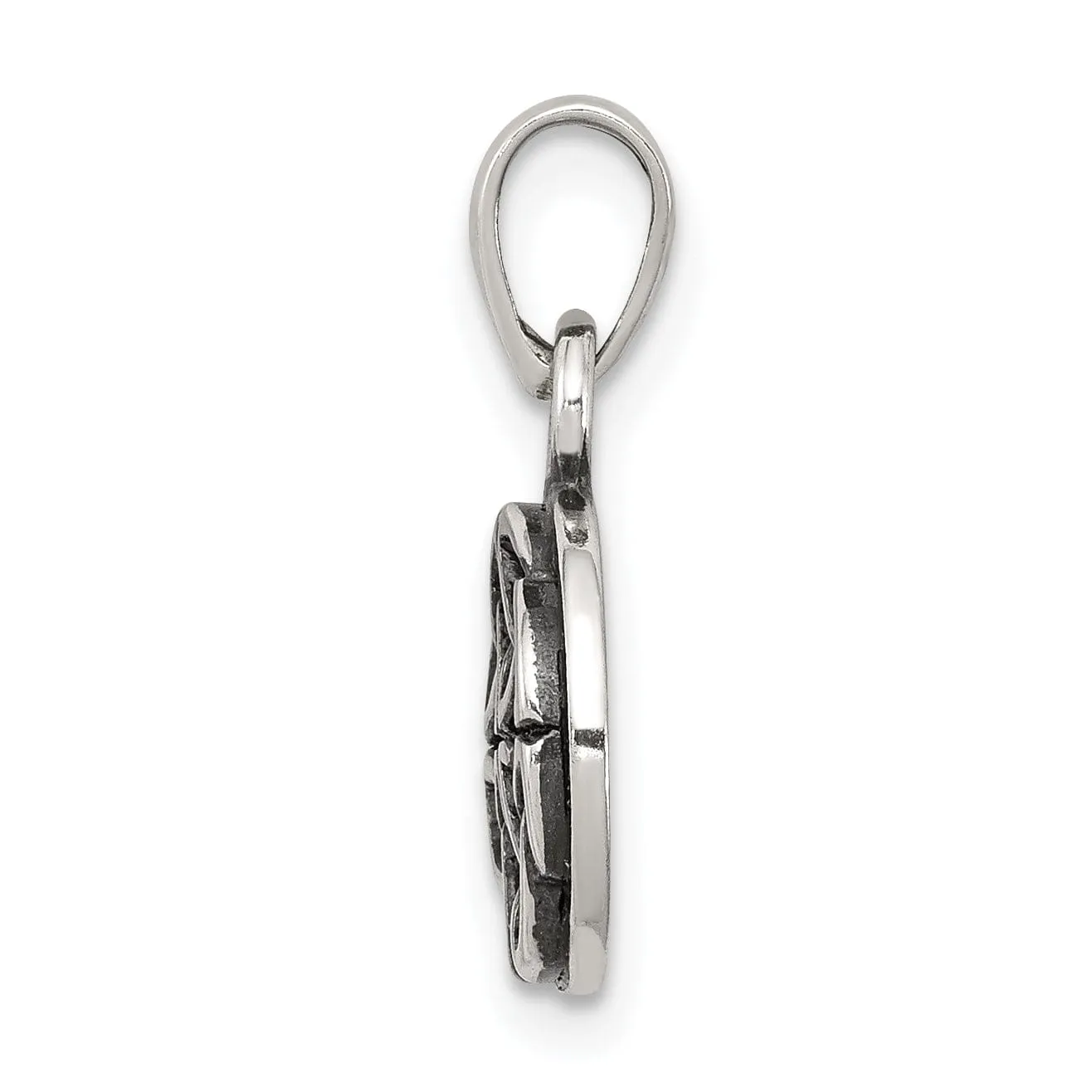 Silver Polished Antiqued Finish Celtic Charm