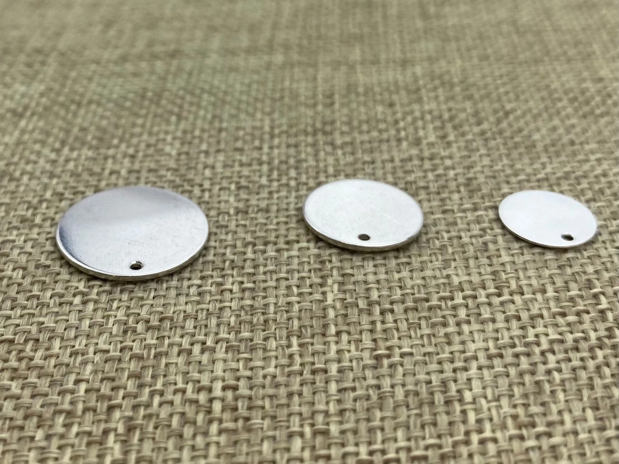 Silver Round Disc 1.2mm Hole