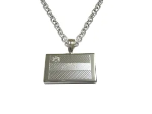 Silver Toned Etched Venezuela Flag Pendant Necklace