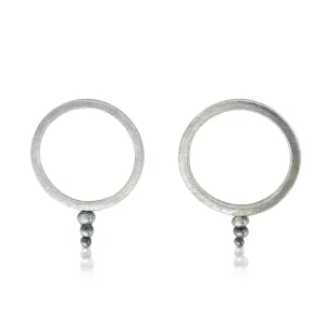 Silver Zen Circle Earrings