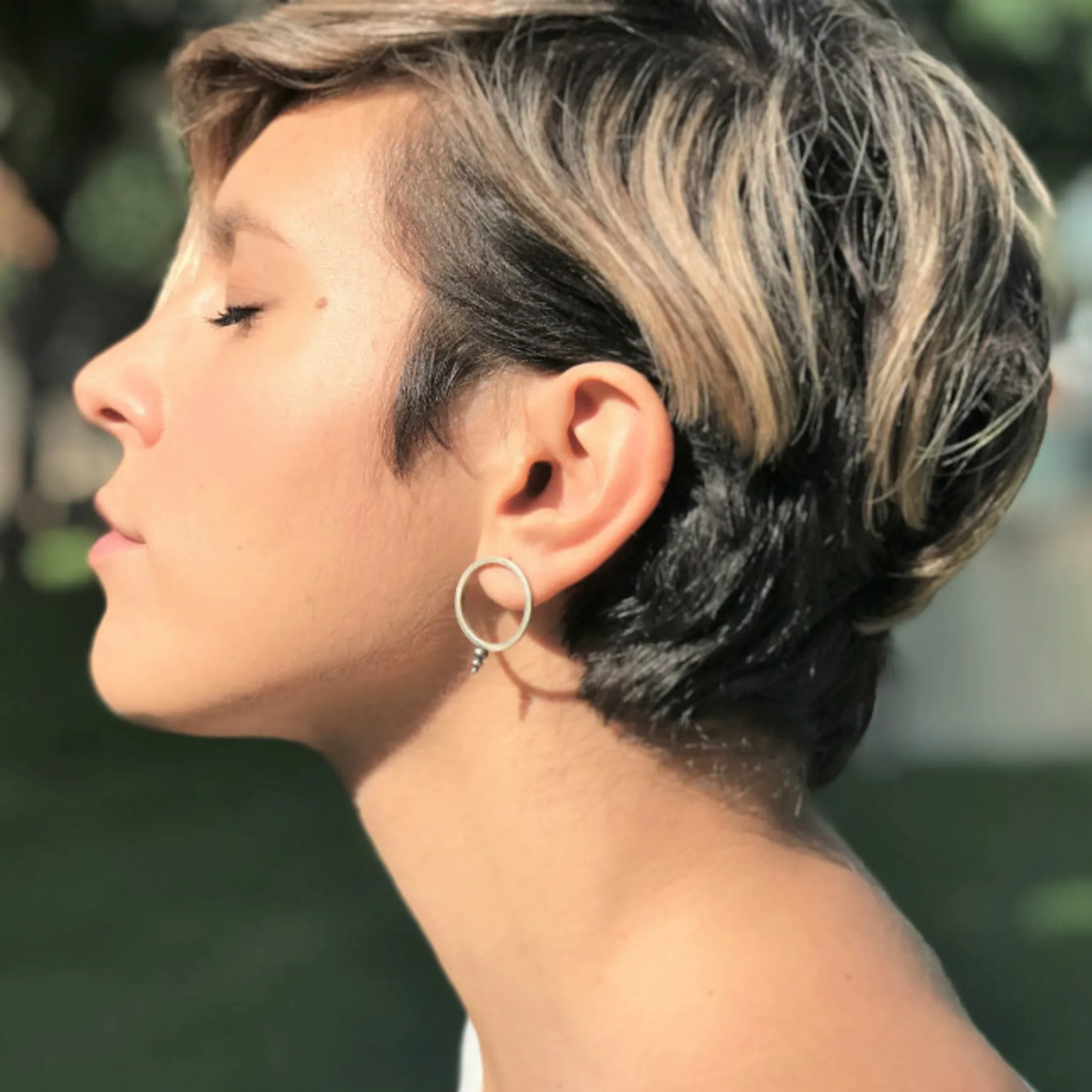 Silver Zen Circle Earrings
