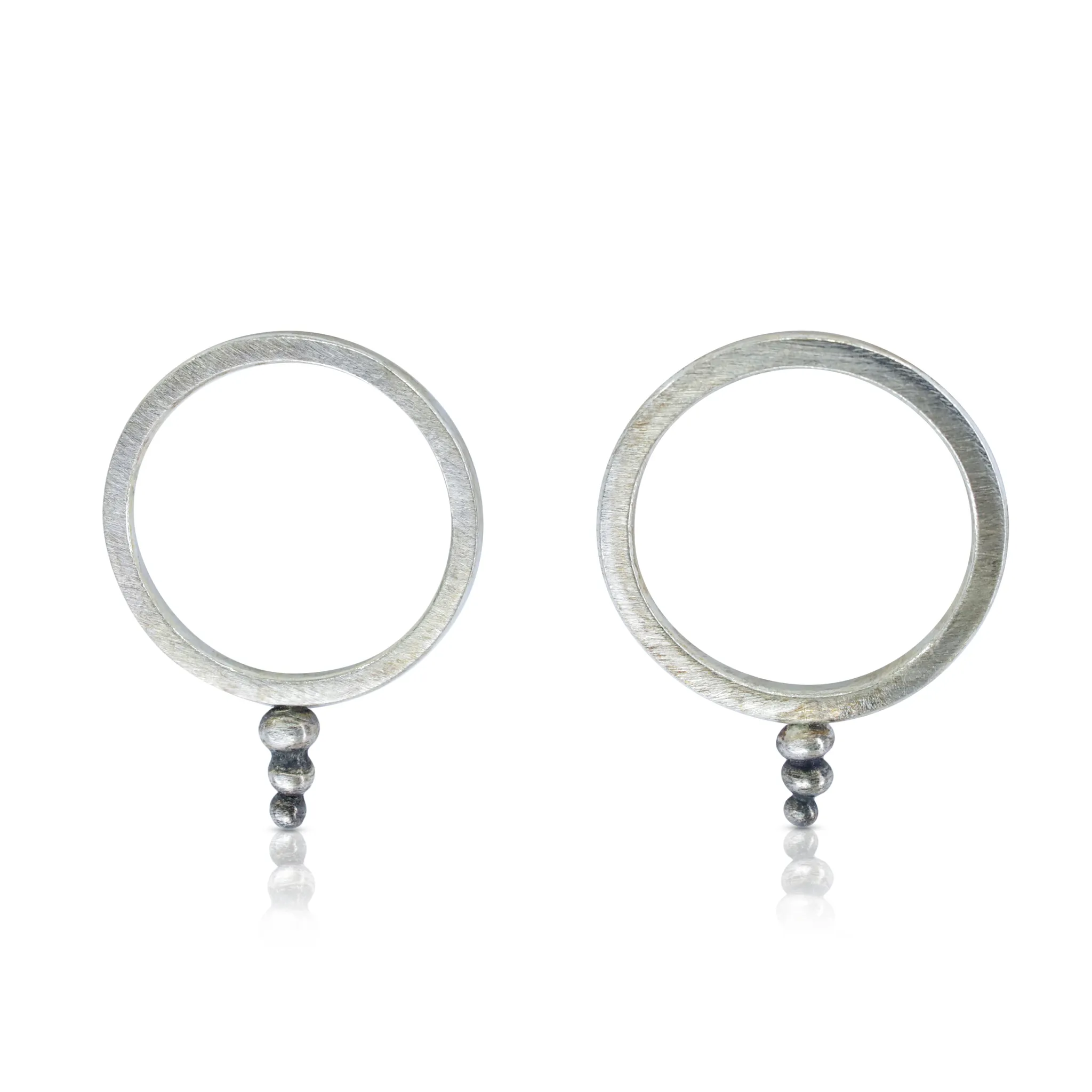 Silver Zen Circle Earrings