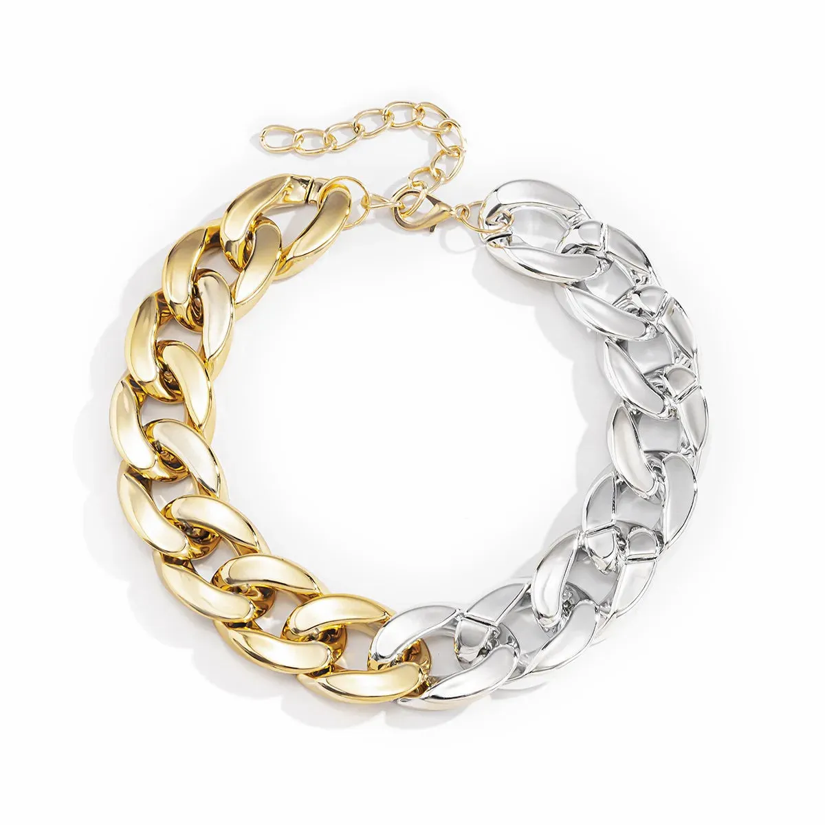 Simple Exaggerated Necklace Lady Hip Hop Distorted Thick CCB Chain Creative Necklaces Fashion Glamour Girl Jewelry Gift