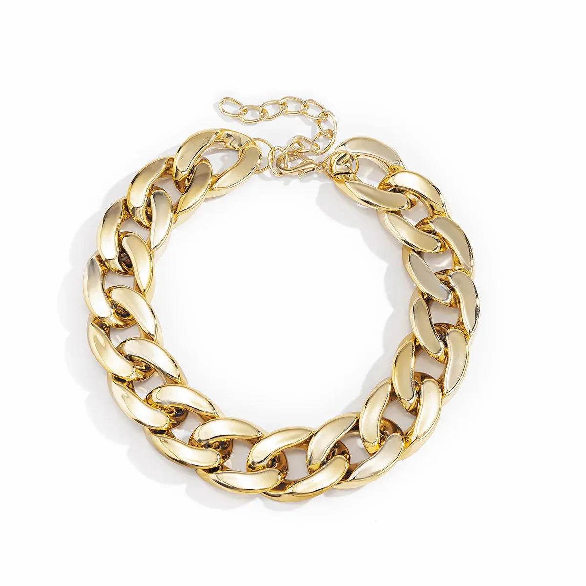 Simple Exaggerated Necklace Lady Hip Hop Distorted Thick CCB Chain Creative Necklaces Fashion Glamour Girl Jewelry Gift