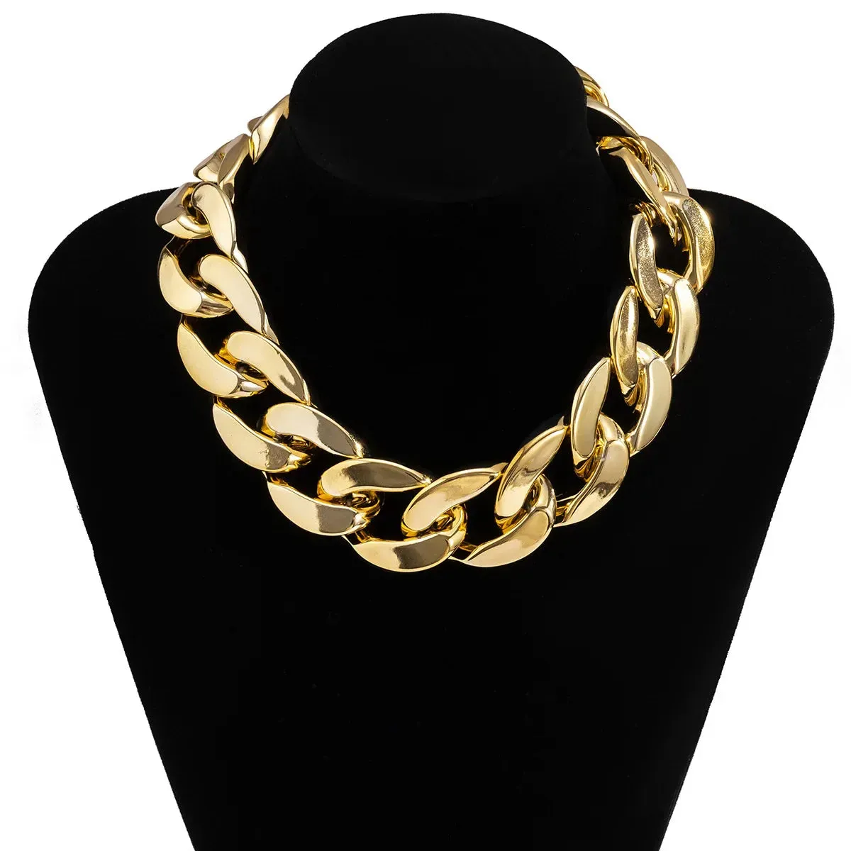 Simple Exaggerated Necklace Lady Hip Hop Distorted Thick CCB Chain Creative Necklaces Fashion Glamour Girl Jewelry Gift