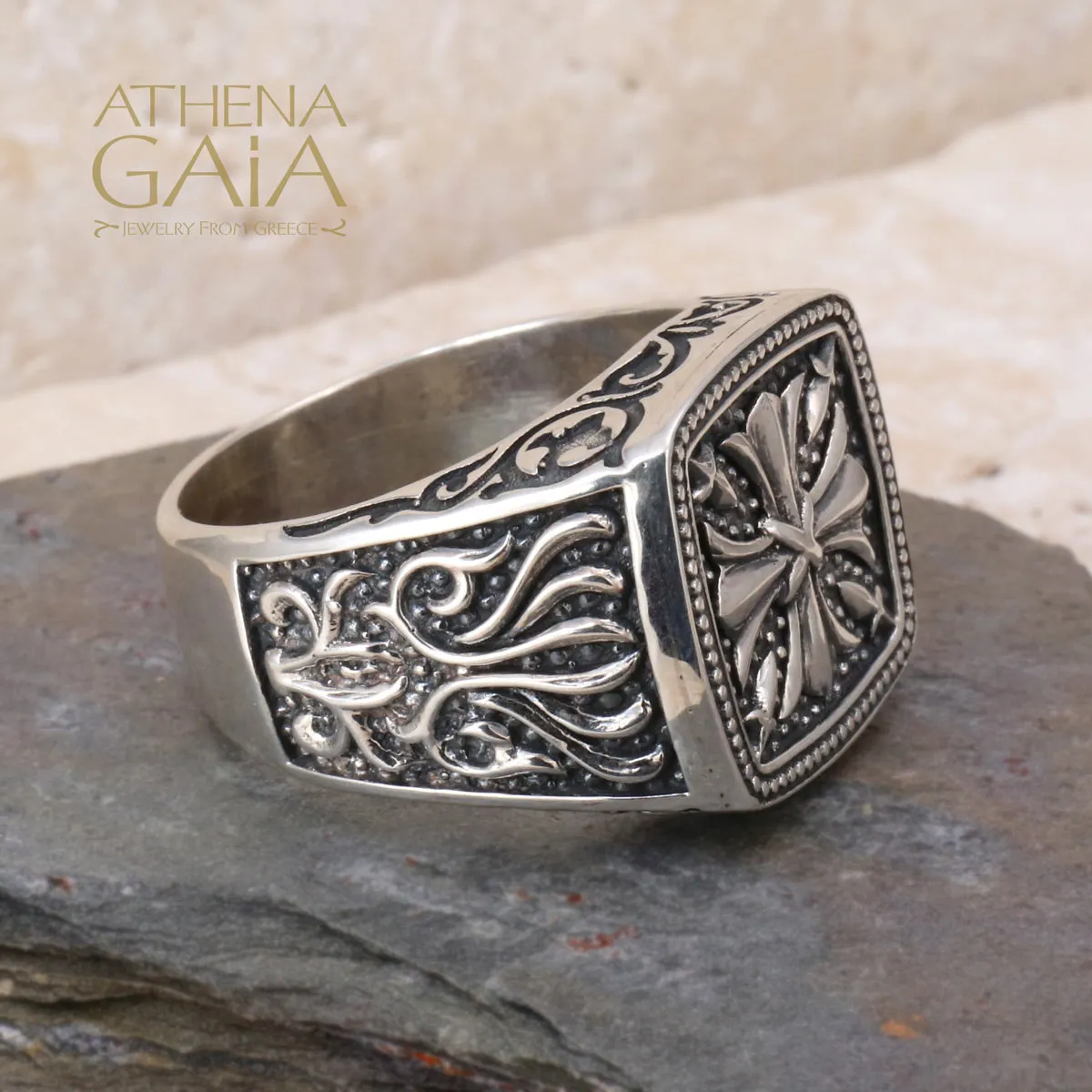 Size 10.5 Fleur Maltese Cross Ring (In-Stock)