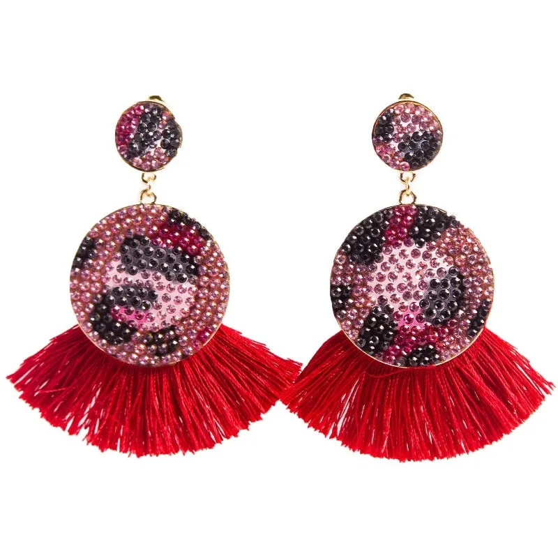 Skies rhinestone fringe earrings (2 Colors)