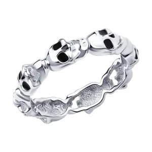 SKLV BY SOKOLOV - SKULLS SILVER WITH ENAMEL RING