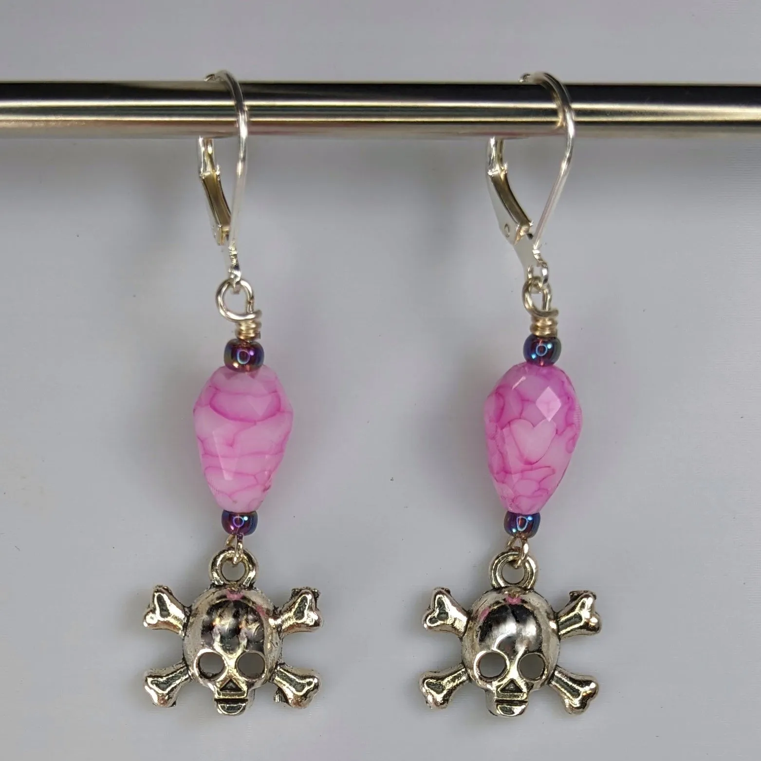 Skull and Crossbones Earrings & Stitch Markers