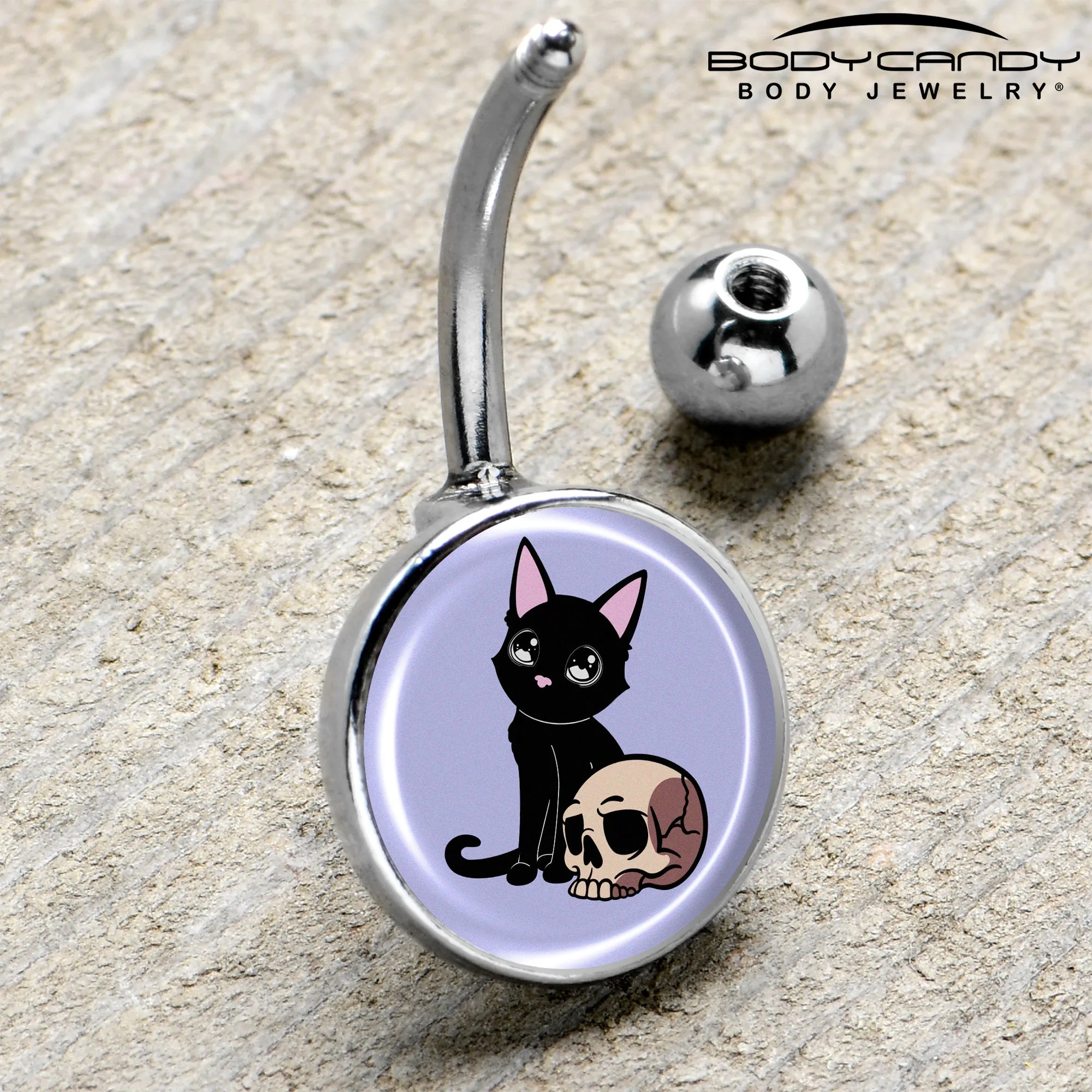 Skull Cat Belly Ring