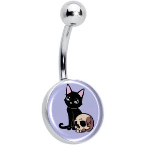 Skull Cat Belly Ring