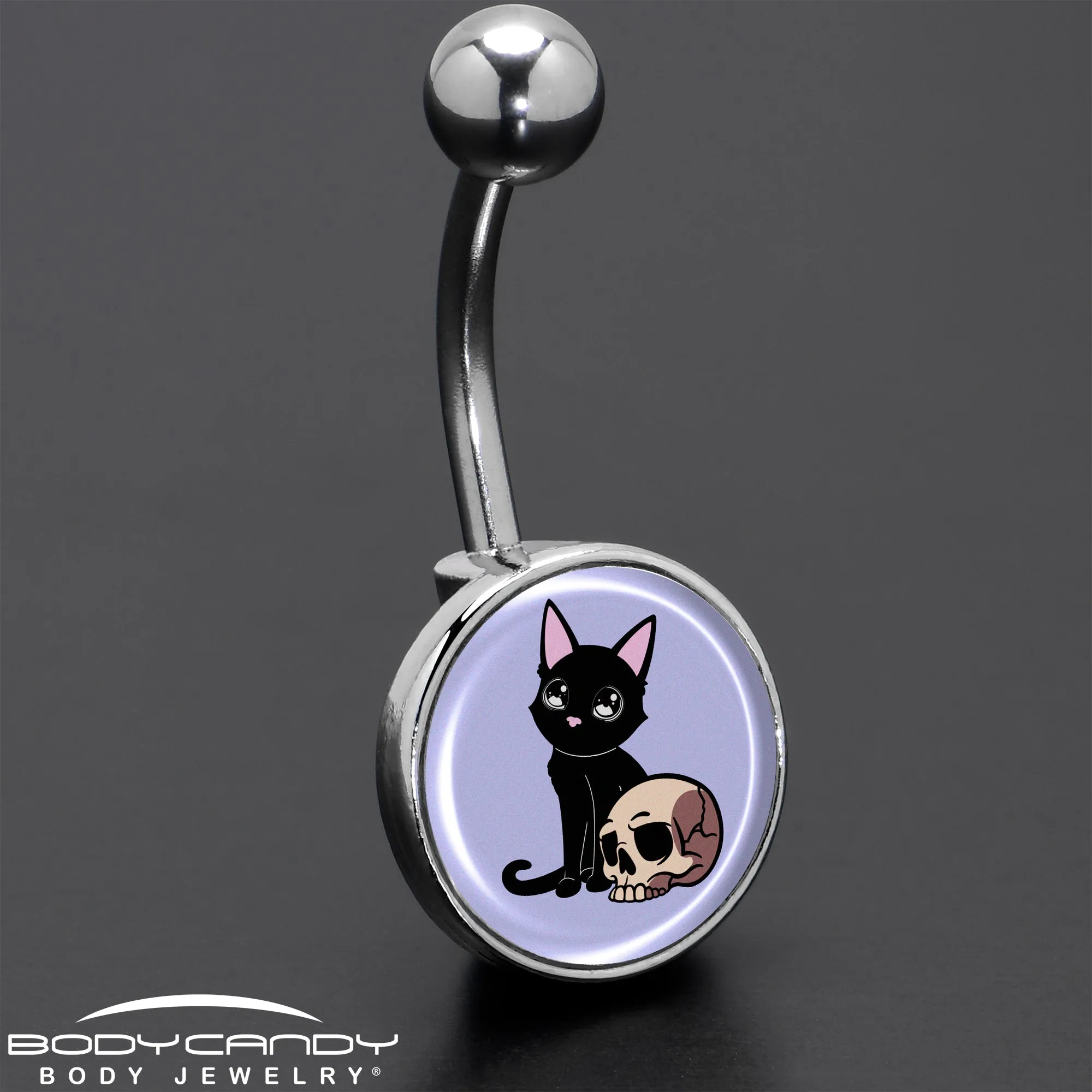 Skull Cat Belly Ring