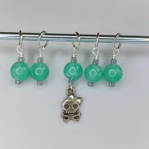 Skull with Bow Markers & Earrings