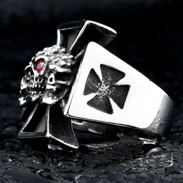 Skulls and Iron Cross Ring