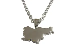 Slovenia Map Shape Pendant Necklace