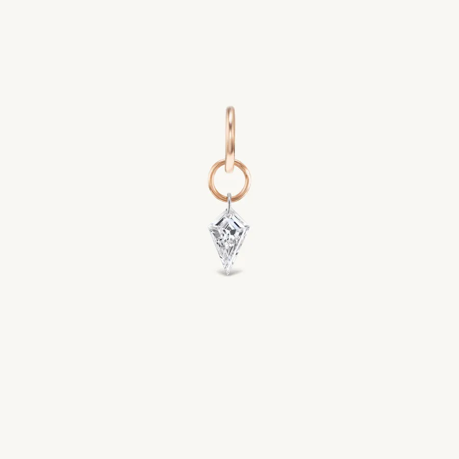 Small Kite Pierced Diamond Charm for Chains