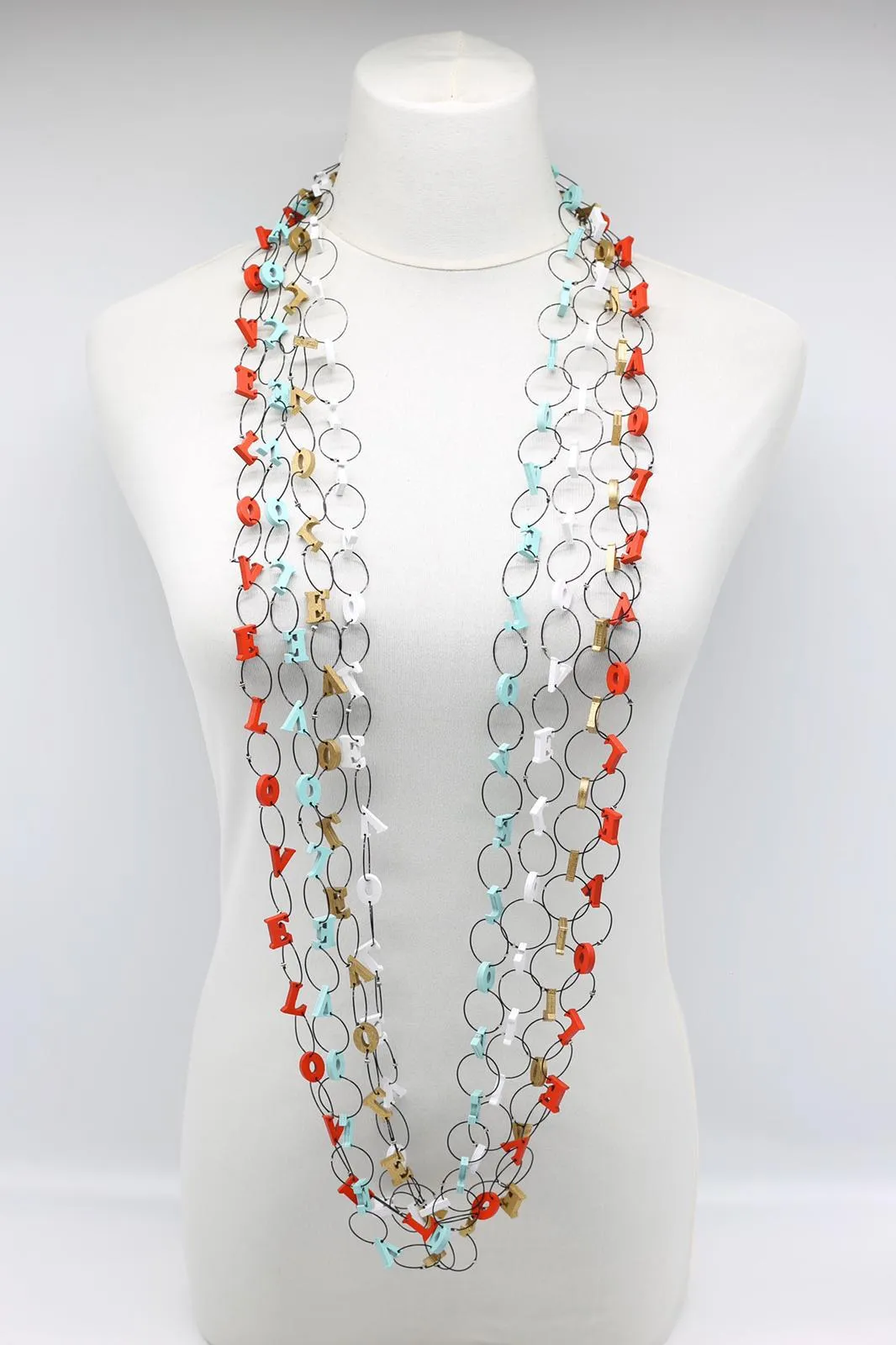 Small LOVE Chain Necklaces Set