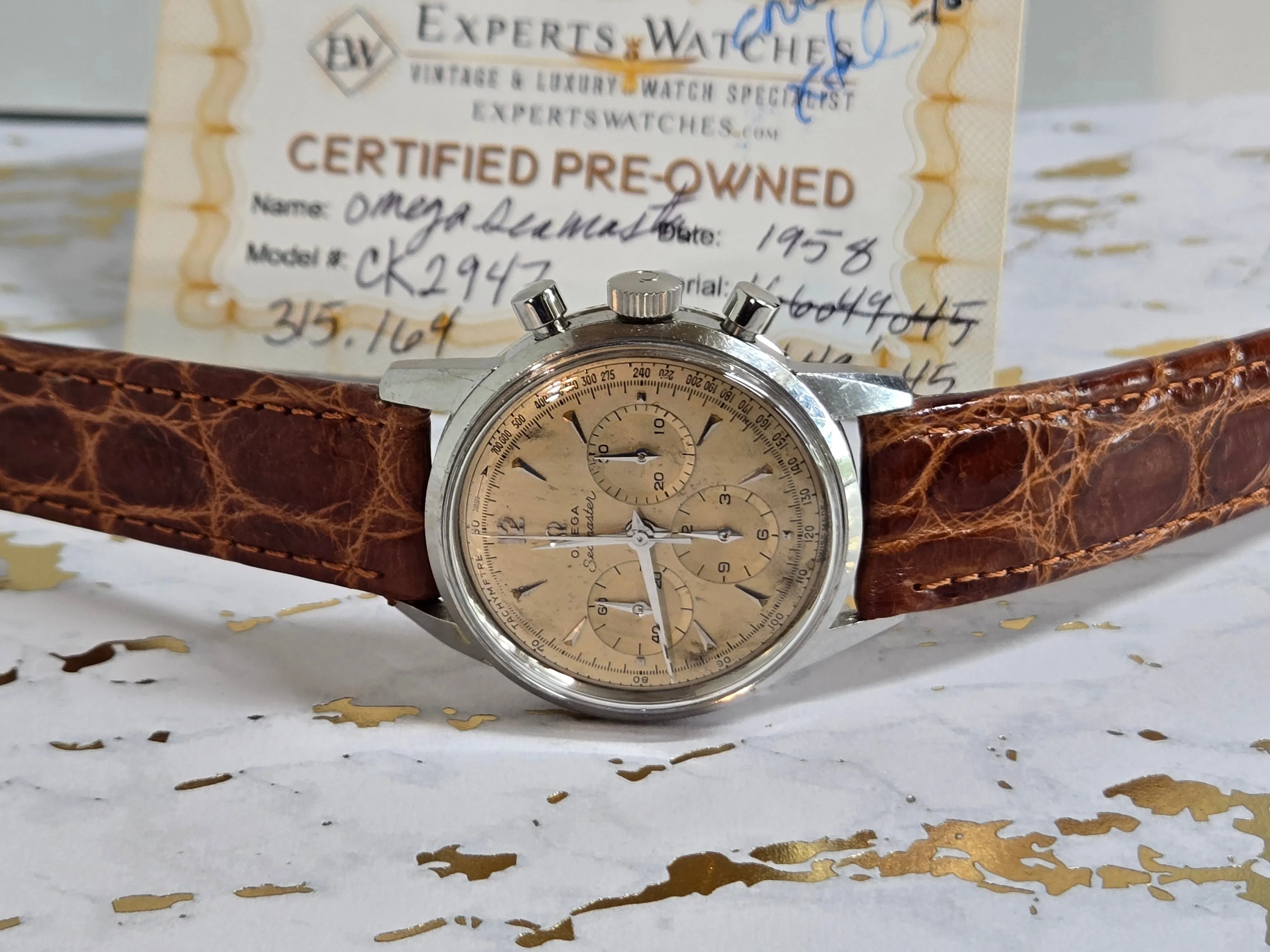 Sold Serviced 1958 Vintage Omega SeaMaster Chronograph Watch CK 2947 Cal 321