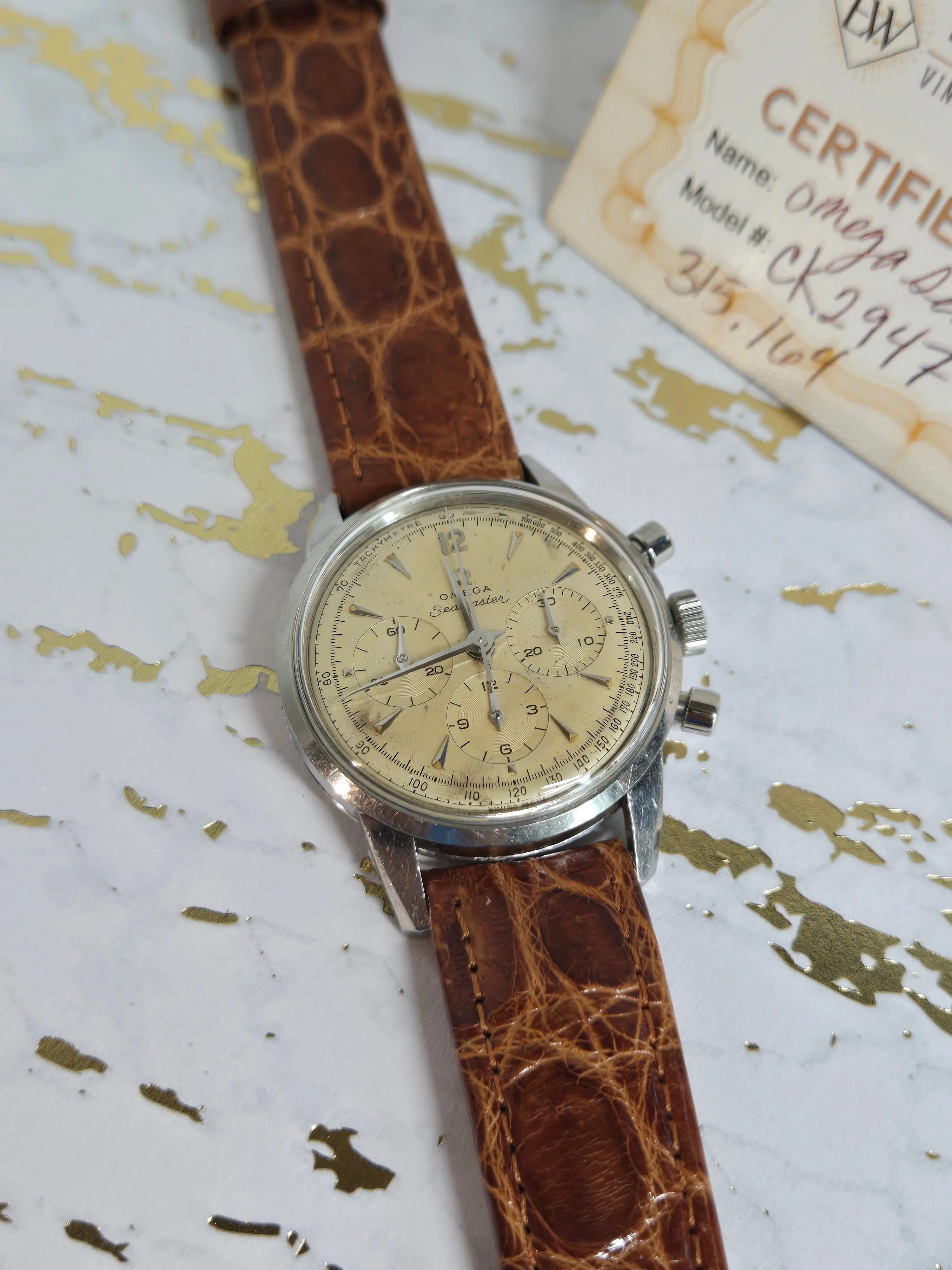 Sold Serviced 1958 Vintage Omega SeaMaster Chronograph Watch CK 2947 Cal 321