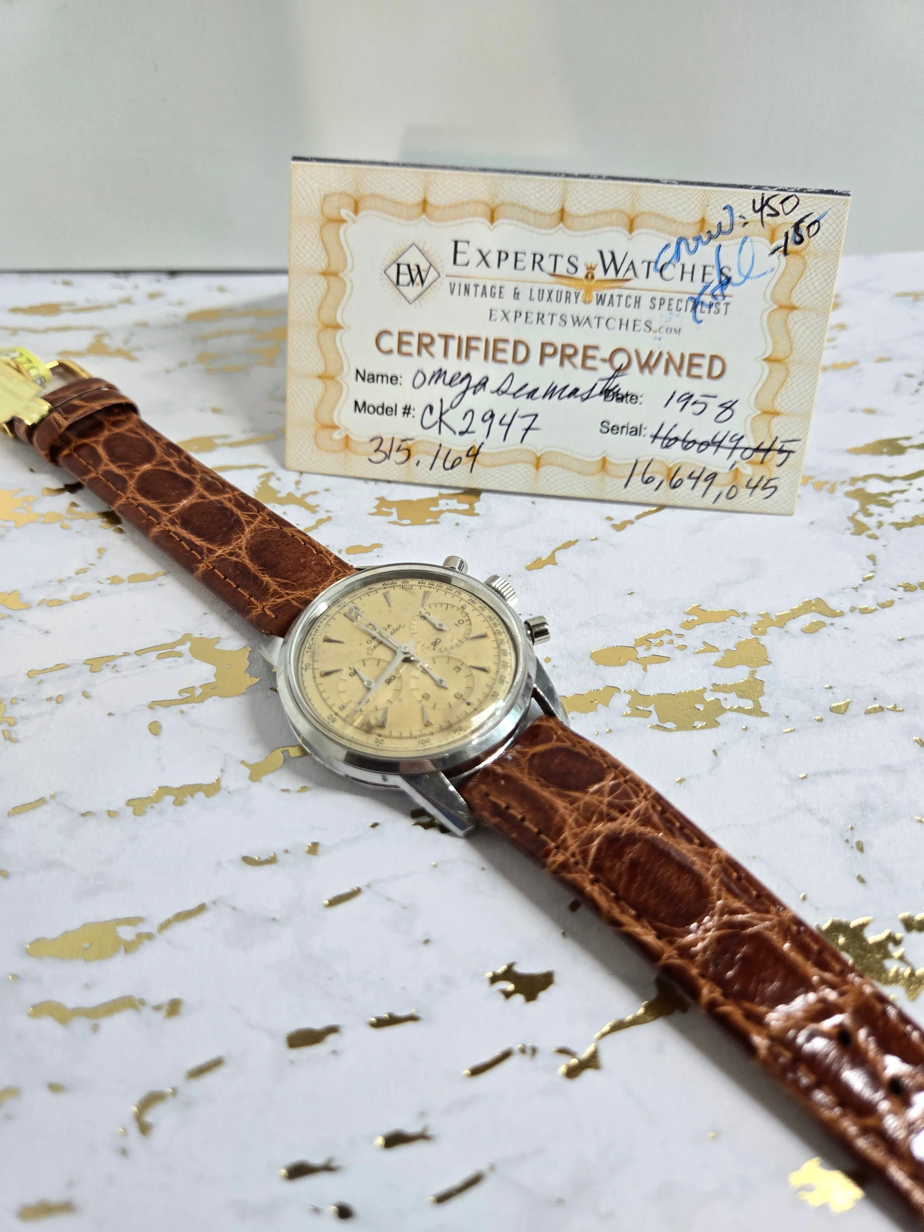 Sold Serviced 1958 Vintage Omega SeaMaster Chronograph Watch CK 2947 Cal 321