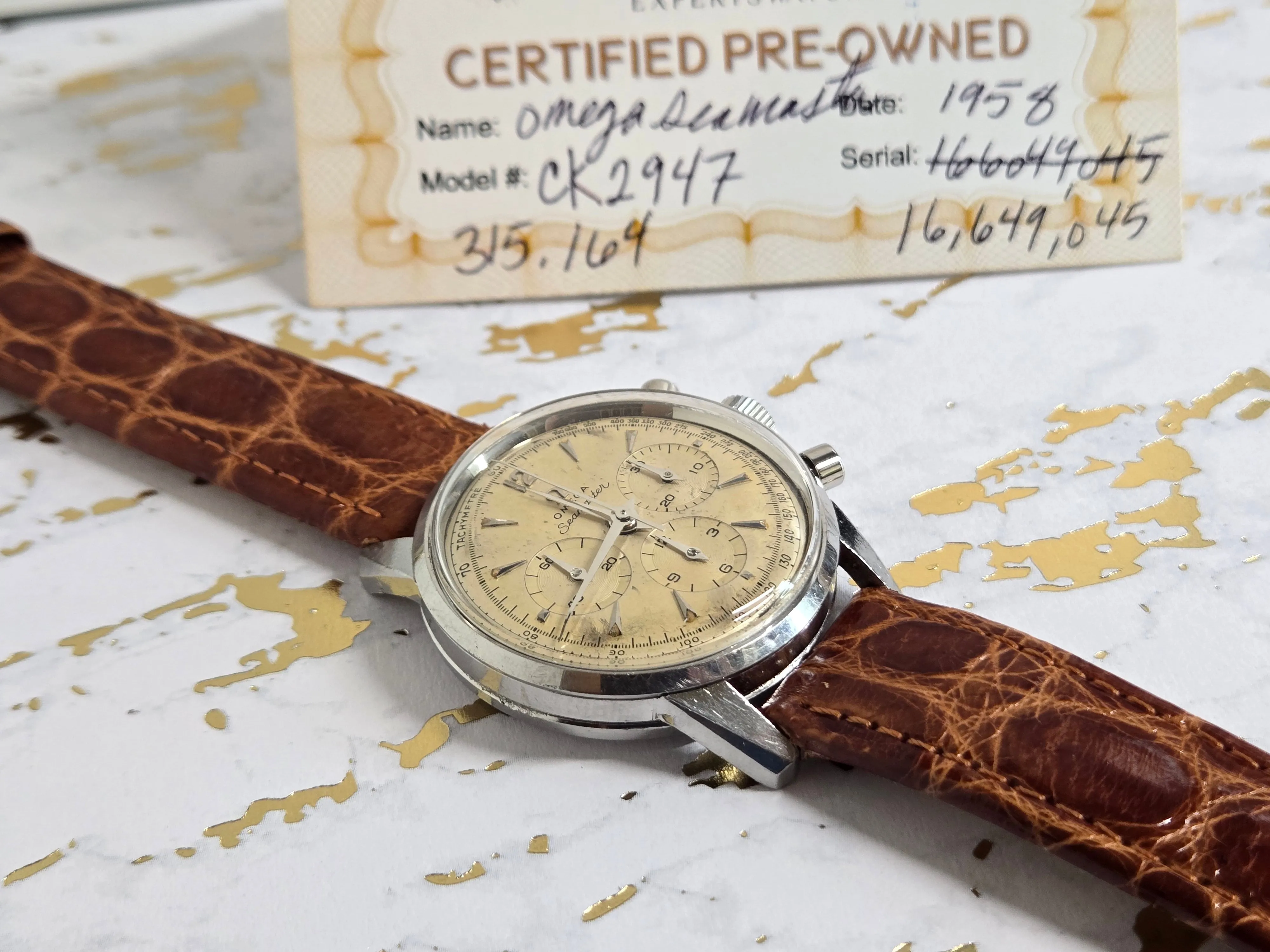 Sold Serviced 1958 Vintage Omega SeaMaster Chronograph Watch CK 2947 Cal 321