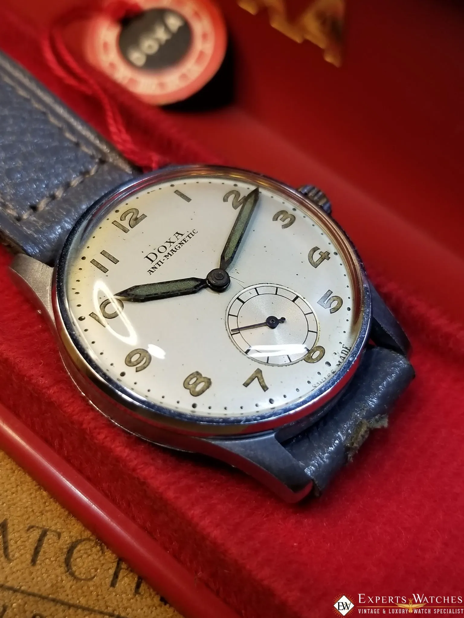 Sold!!! Vintage 40's NOS DOXA Watch with Box & Tag NOS WWII Officer Aviation Military !