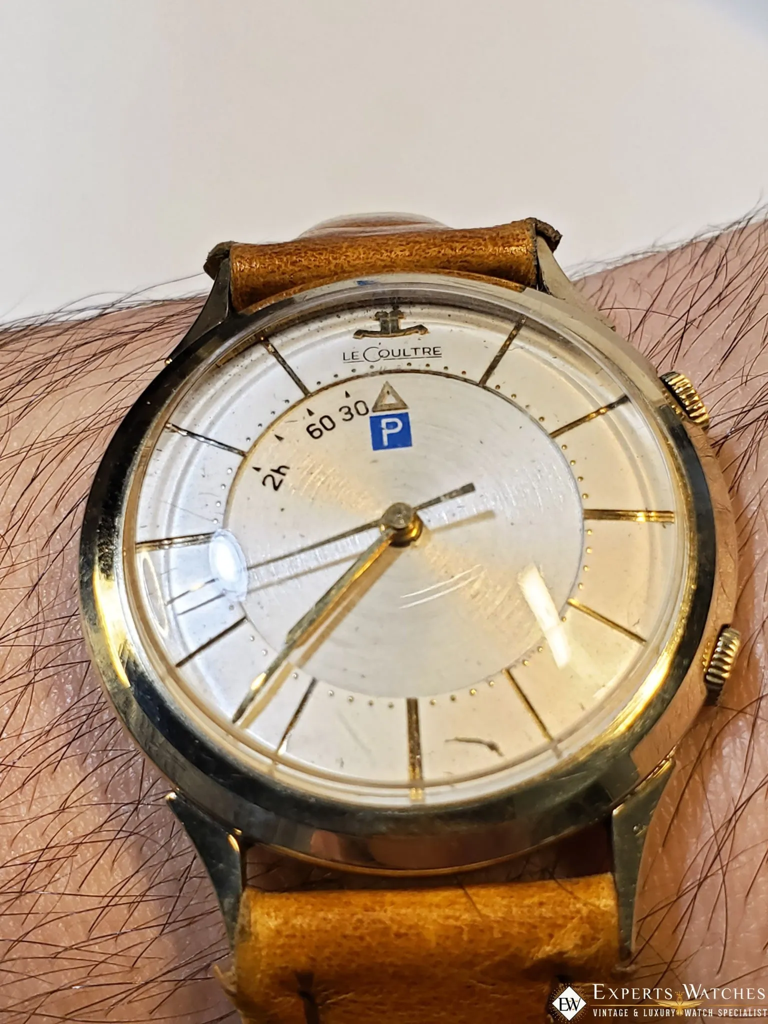 SOLD!!!  Vintage LeCoultre Memovox Parking Meter Alarm Gold Fill Ref. 3026 K814 Certified